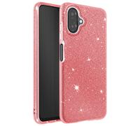 Coque pour Galaxy A07 Conception Bi-Matière et Finition Pailletée Rouge