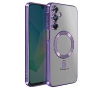 Coque pour Galaxy A16 Compatible MagSafe avec Contour Chromé Violet