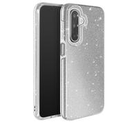 Coque pour Galaxy A17 Conception Bi-Matière et Finition Pailletée Argent