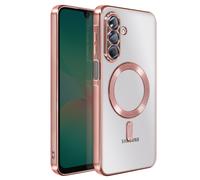 Coque pour Galaxy A26 Compatible MagSafe avec Contour Chromé Rose champagne