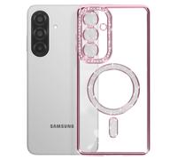 Coque pour Galaxy A27 Compatible MagSafe avec Contour Strassé Rose