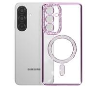 Coque pour Galaxy A27 Compatible MagSafe avec Contour Strassé Violet