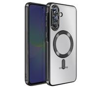 Coque pour Galaxy A36 Compatible MagSafe avec Contour Chromé Noir