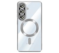 Coque pour Galaxy A57 Compatible MagSafe avec Contour Chromé Gris