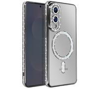 Avizar Coque pour Galaxy S25 Edge Compatible avec Contour Strassé Noir
