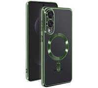 Coque MagSafe pour Samsung Galaxy S25 Edge Silicone Contour Chromé Vert