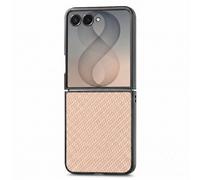 Avizar Coque pour Galaxy Z Flip 8 Effet Cuir Carbone avec Bords Surélevés