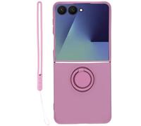 Avizar Coque pour Galaxy Z Flip8 Soft-Touch avec Bague de Support et Dragonne
