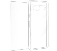 Avizar Coque pour Google Pixel 7a Silicone Gel et Verre Trempé 9H Transparent