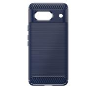 Coque pour Google Pixel 8a Flexible Effet Carbone et Brossé Bleu nuit