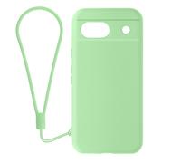 Avizar Coque pour Google Pixel 8A Silicone Finition Soft-touch avec Dragonne Vert pâle