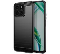 Avizar Coque silicone pour Honor 200 Smart design carbone brossé Noir