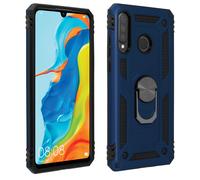 Avizar Coque pour Huawei P30 Lite Bi matières Bague Support Vidéo Bleu nuit