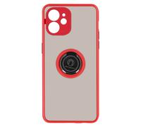 Coque iPhone 11 Bi-matière Bague Métallique Support rouge