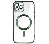 Coque pour iPhone 12 Pro Silicone Protection Caméra Contour Chromé Vert
