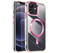 Coque MagSafe pour iPhone 12 Pro et 12 Dos Cristal Color Rose champagne