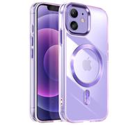 Avizar Coque pour iPhone 12 Pro et 12 Dos Cristal Color Violet