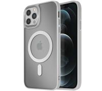 Avizar Coque pour iPhone 12 Pro et 12 Dos Mat Givré Contour Gris