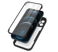 Coque pour iPhone 12 Pro Max Dos Plexiglas Avant Polymère Antichoc Noir