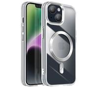 Avizar Coque pour iPhone 14 et 13 Dos Cristal Color Argent