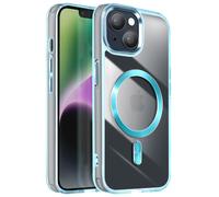 Coque MagSafe pour iPhone 14 et 13 Dos Cristal Color Bleu