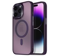 Avizar Coque pour iPhone 14 Pro Max Dos Mat Givré Contour Violet