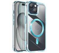 Avizar Coque pour iPhone 15 Dos Cristal Color Bleu