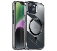 Coque MagSafe pour iPhone 15 Plus et 14 Plus Dos Cristal Color Noir
