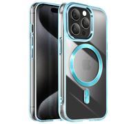 Avizar Coque pour iPhone 15 Pro Dos Cristal Color Bleu