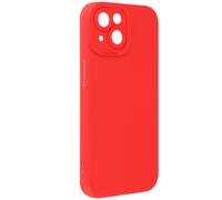 Coque pour iPhone 15 Silicone Mat Protection Caméra Rouge