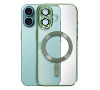 Coque MagSafe pour iPhone 16 Plus Silicone Contour Chromé Vert foncé