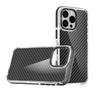 Avizar Coque pour iPhone 16 Pro Carbone Rigide Noir