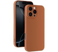Avizar Coque pour iPhone 16 Pro Max Silicone Lisse Bloc Caméra Protégé Marron