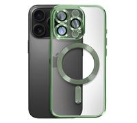 Avizar Coque pour iPhone 16 Pro Silicone Contour Chromé Vert foncé