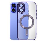 Avizar Coque pour iPhone 16 Silicone Contour Chromé Violet