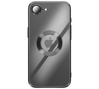 Avizar Coque pour iPhone 16e avec Contour Chromé en Silicone Souple Noir