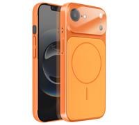 Coque Magsafe pour iPhone 16e avec Protection Caméra en Verre Trempé Orange