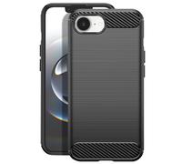 Avizar Coque pour iPhone 16e Silicone Design Carbone Brossé Noir