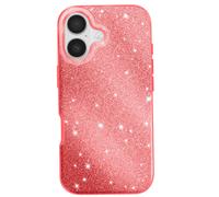 Avizar Coque pour iPhone 17 Conception Bi-Matière et Finition Pailletée Rouge