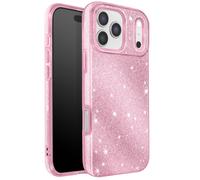 Avizar Coque pour iPhone 17 Pro Conception Bi-Matière et Finition Pailletée Rose