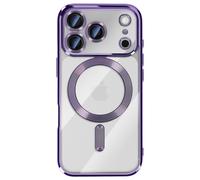 Coque pour iPhone 17 Pro Max Compatible MagSafe avec Contour Chromé Violet