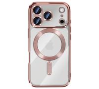 Coque pour iPhone 17 Pro Max Compatible MagSafe avec Contour Chromé Rose
