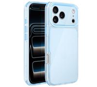 Coque pour iPhone 17 Pro Max Renforcée Bi-Matière Texturé Antidérapants Bleu clair