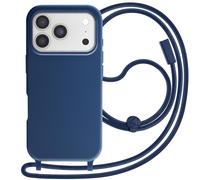 Avizar Coque pour iPhone 17 Pro Série Soft Touch avec Cordon Tour de Cou Bleu