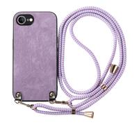 Avizar Coque pour iPhone 17e Effet Cuir Vintage avec Cordon Réglable Violet