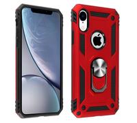 Coque pour iPhone XR Bi matière Rigide Souple Bague Support Vidéo Rouge
