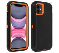Avizar Coque iPhone XR Rigide multi-couches antichocs Ultra-résistante Noir/Orange