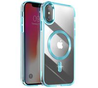 Coque MagSafe pour iPhone XS et X Dos Cristal Color Bleu