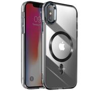Avizar Coque MagSafe pour iPhone XS et X – Dos Cristal Color Noir