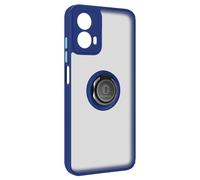 Avizar Coque pour Moto G34 Bague Métallique Support Vidéo Bleu